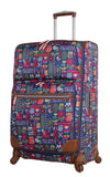 Lily Bloom Luggage 3 Piece Softside Spinner Suitcase Set Collection (Geo Critter)