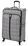 London Fog Knightsbridge 29" Expandable Spinner, Grey Burgundy Glen Plaid