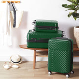 AmazonBasics Geometric Luggage - 2 piece Set (55cm, 78cm), Green