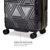 Badgley Mischka Contour Hard Expandable Spinner Luggage Set (3 Piece) (Black)