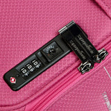 AmazonBasics Lightweight Luggage, Softside Spinner Travel Suitcase with Wheels - 22 Inch, Pink