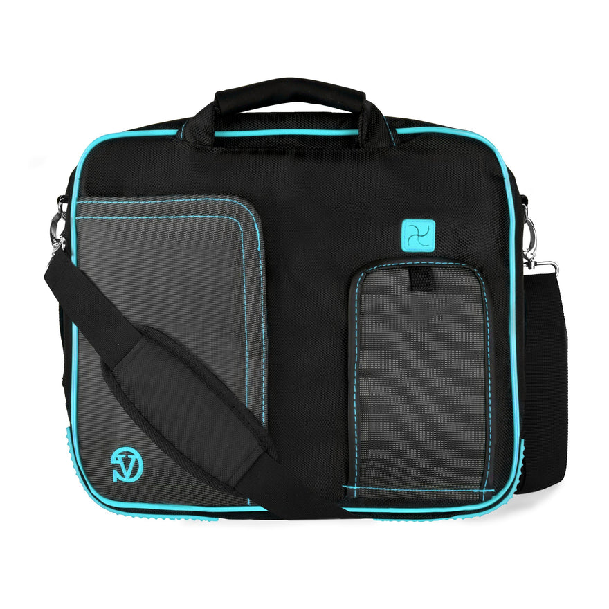 VanGoddy Pindar Messenger Carrying Bag for HP Pro Tablet 610 G1 10.1 inch, HP Pro Slate 10 EE G1 10.1 inch, HP Pro Tablet 10 EE G1 10.1 inch Tablets (Aqua)