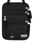 HERO Neck Wallet - RFID Blocking Passport Holder - Easy to Conceal Travel Pouch - Includes Ebook on How to Avoid Pickpockets by Asher & Lyric
