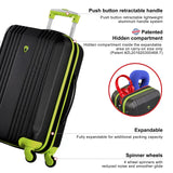 Olympia Apache 3pc Hardcase Spinner Set, Black/Lime