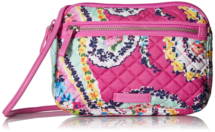 Vera Bradley Iconic Rfid Little Crossbody, Signature Cotton,Wildflower Paisley