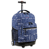 J World New York Sunrise Rolling Backpack, Road Trip