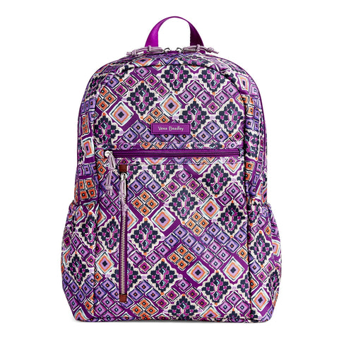 Vera Bradley Lighten Up Study Hall Backpack, Polyester, dream diamonds