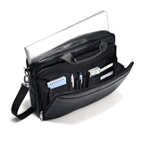 Samsonite Luggage Leather Slim Briefcase, Black