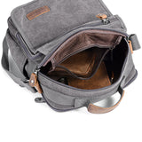 Plambag Canvas Messenger Bag Small Travel School Crossbody Bag Fit iPad Grey