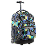 J World New York Sunrise Rolling Backpack, Cubes