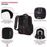 SWISSGEAR Large ScanSmart Utra-Premium 15-inch Laptop Backpack | TSA-Friendly Carry-on | Travel, Work, School | Men's and Women's - Black