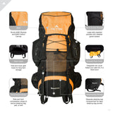 TETON Sports Scout 3400 Internal Frame Backpack; High-Performance Backpack for Backpacking, Hiking, Camping; Mecca Orange