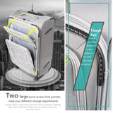 Coolife Luggage 3 Piece Set Suitcase Spinner Softshell lightweight (blue+sliver)