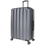 Kenneth Cole Reaction Wave Rush 28" Lightweight Hardside 8-Wheel Spinner Expandable Checked Suitcase, Metallic Charcoal