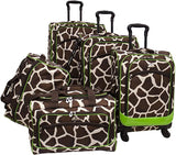 American Flyer Red Rose 5 Piece Spinner Luggage Set