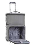 Travelers Club Luggage 17" Top Expandable Underseater W/Side USB Port Connector, Dark Gray Suitcase, Carry