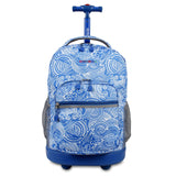 J World New York Sunrise Rolling Backpack, Wave, 18"