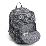 Vera Bradley Iconic XL Campus Backpack, Signature Cotton, Charcoal Medall