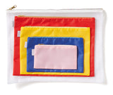 ban.do Women's Nylon Pencil Pouch Travel Bags Carryall Set of 5, Rainbow (mega)