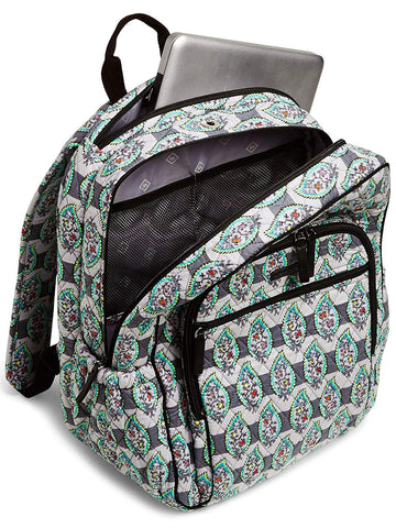 Vera Bradley Campus Tech Backpack in Paisley Stripes Signature Cotton