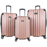 Kenneth Cole Reaction Reverb Hardside 8-Wheel 3-Piece 20" Carry-on, 25", 29" Luggage Set, Rose Gold,