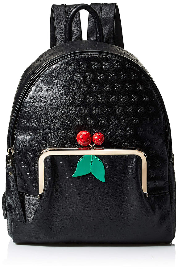 Betsey Johnson Cherry Mio Large Backpack, Black