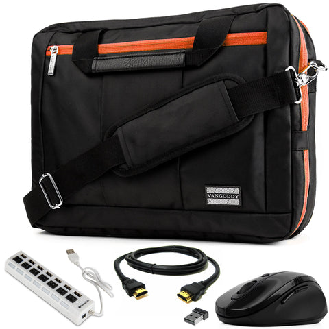 Laptop Bag Orange for HP Elite ProBook Spectre ChromeBook Pavilion, Envy 11 to 13.3 inch, Mouse, USB Hub, HDMI Cable