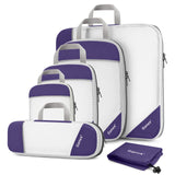 Compression Packing Cubes Mesh Organizers L+M+S+XS+Slim+Laundry Bag Purple
