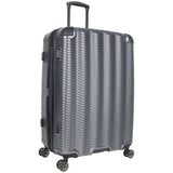 Kenneth Cole Reaction Wave Rush 28" Lightweight Hardside 8-Wheel Spinner Expandable Checked Suitcase, Metallic Charcoal
