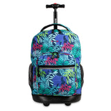 J World New York Sunrise 18-inch Rolling Backpack - Savanna Multi Color Designer Print Polyester Checkpoint-Friendly Adjustable Strap Lined Water Resistant