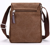Berchirly Small Vintage Canvas+Leather Messenger Cross body bag Pack Organizer for Travel Hiking Climbing