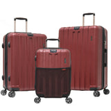 Olympia Sidewinder 3 Piece Luggage Set 21/25/29 Inch, Wine