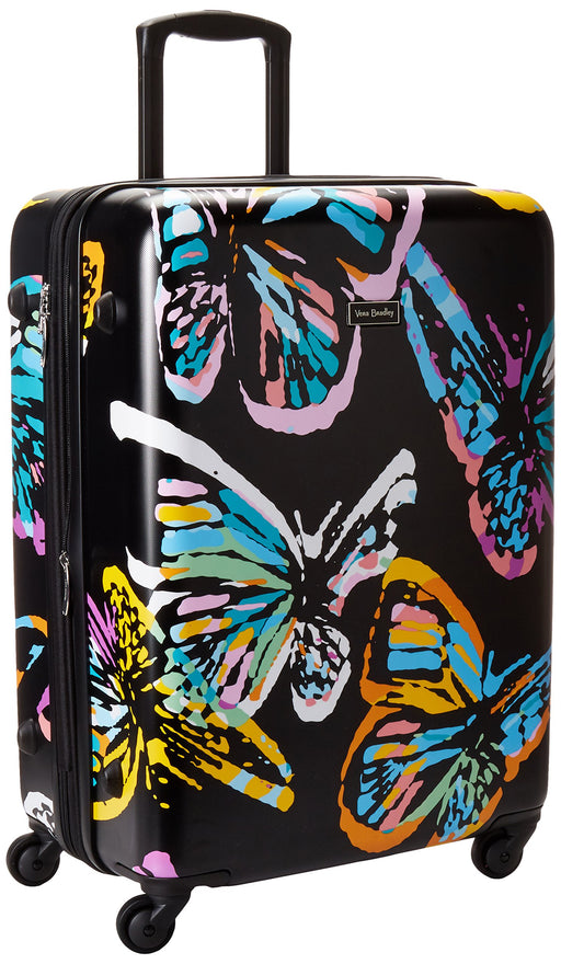 Vera Bradley Hardside Large Spinner, Butterfly Flutter Black