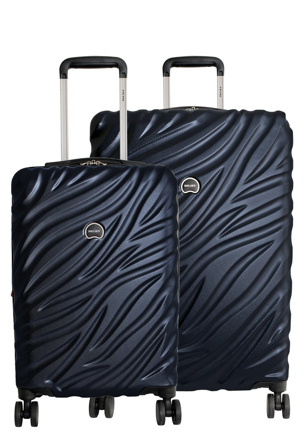 Delsey Paris Alexis 2-PC Set | Carry-On & 25-Inch Expandable Trolley (Navy Blue)