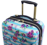 Betsey Johnson 26 Inch Checked Luggage Collection - Expandable Scratch Resistant (ABS + PC) Hardside Suitcase - Designer Lightweight Bag with 8-Rolling Spinner Wheels (Stripe Floral Hummingbird)
