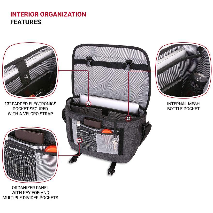 SWISSGEAR Multi-Functional 13-inch Laptop Messenger Bag | Travel, Work ...
