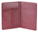 Toughergun Leather Passport Holder Wallet Cover Case RFID Blocking Travel Wallet (crosshatch wine red)