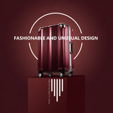 Coolife Luggage Aluminium Frame Suitcase 3 Piece Set with TSA Lock 100% PC