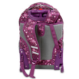 J World New York Sunrise 18-inch Rolling Backpack - Garden Purple Floral Polyester Checkpoint-Friendly Adjustable Strap Lined Water Resistant
