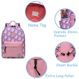 Backpack for Little Girls,Vaschy Preschool Backpacks for kindergarten with Chest Strap Pink Unicorn