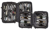 Bundle - 2 items: VinGardeValise Wine Travel Suitcase 12 & 8-bottle - With Personalized Luggage Nameplates - Grande 05 and Petite 03, Black