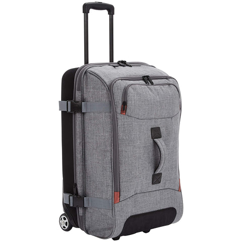 AmazonBasics Rolling Travel Duffel Bag Luggage with Wheels, Medium, Grey