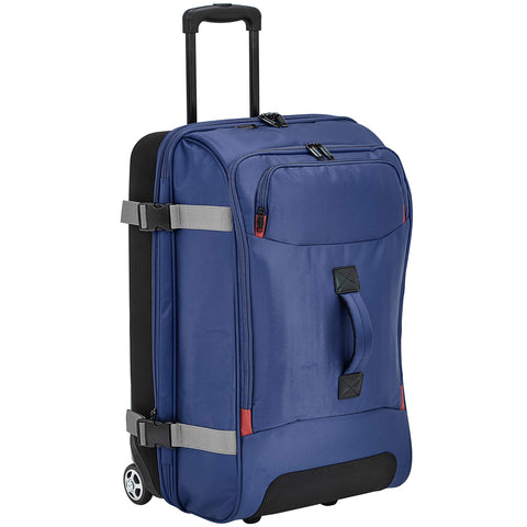 AmazonBasics Rolling Travel Duffel Bag Luggage with Wheels, Medium, Blue
