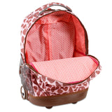 J World New York Sunrise 18-inch Rolling Backpack - Pink Zulu Designer Print Polyester Checkpoint-Friendly Adjustable Strap Lined Water Resistant