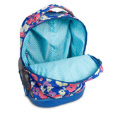 J World New York Sunrise 18-inch Rolling Backpack - Petals Purple Designer Print Polyester Checkpoint-Friendly Adjustable Strap Lined Water Resistant