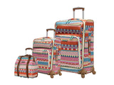 Lily Bloom Luggage 3 Piece Softside Spinner Suitcase Set Collection (On the Prowl)
