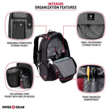 SWISSGEAR 5358 USB Charging SCANSMART ULTIMATE Organization LAPTOP PROTECTION BACKPACK - BLACK/RED
