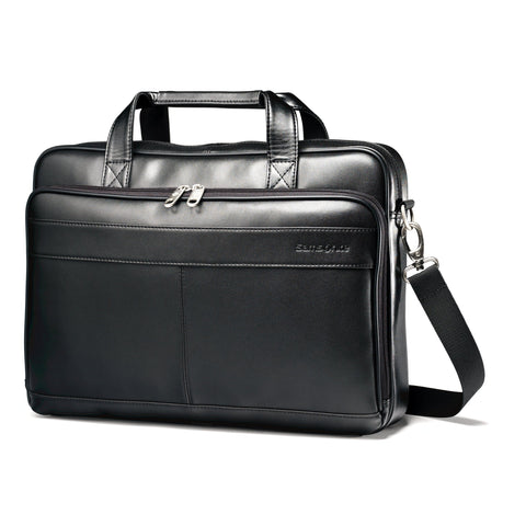 Samsonite Luggage Leather Slim Briefcase, Black