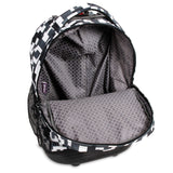 J World New York Sunrise 18-inch Rolling Backpack - Camo Black Designer Print Polyester