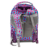 J World New York Sunrise 18-inch Rolling Backpack - Logo Purple Two-Tone Polyester Checkpoint-Friendly Adjustable Strap Lined Water Resistant